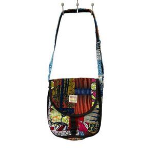 Ghana Purse Handbag Large Crossbody tote Quilted Colorful Artsy Hippie